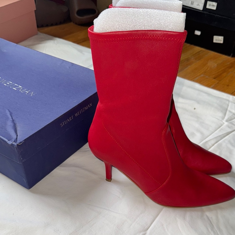 Stuart Weitzman Red Heeled Boots